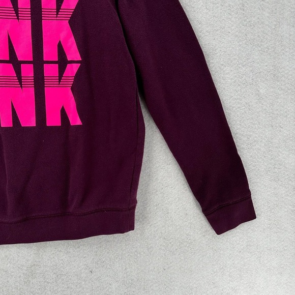Pink Victoria's Secret Sweatshirt Womens SMALL Long Sleeve Graphic Burgundy - Picture 4 of 13